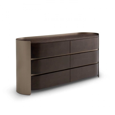 Комод Melfi отделка дымчатый шпон ореха MP-02, W2303 50*160*80 см в салоне mebelclub-plus