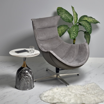 Кресло Lobster Chair серый искусственная замша 92*81.5*94 см в салоне мебели mebelclub-plus